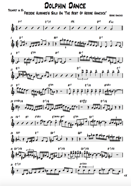 easy blues jazz trumpet solo transcriptions
