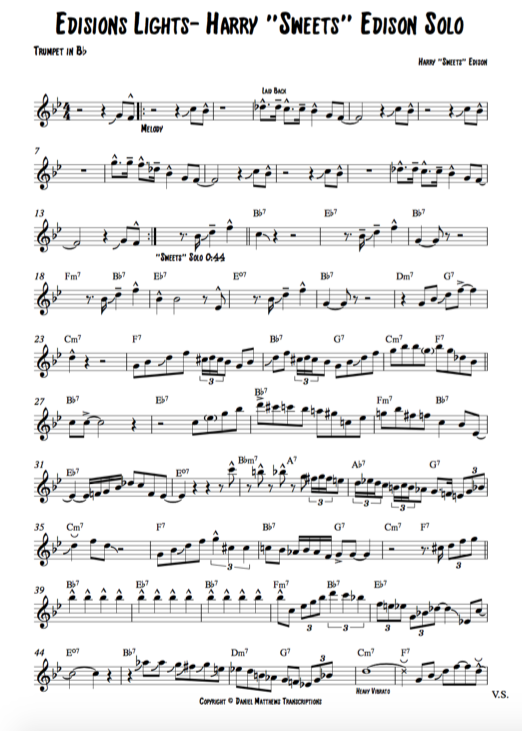 trumpet solo transcriptions jazz