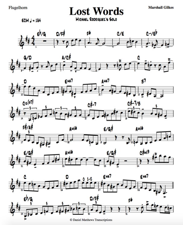 jazz trumpet solos transcriptions east