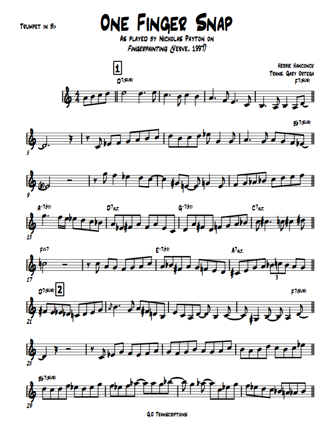 transcription trumpet solos jazz