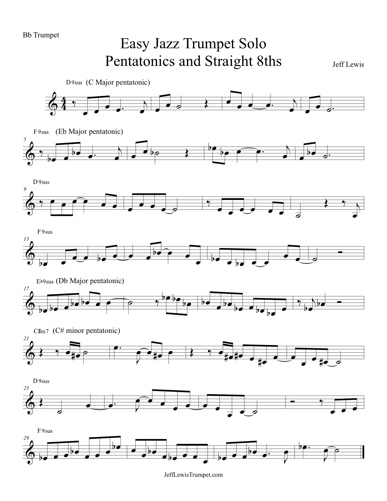 jazz trumpet solos transcriptions east